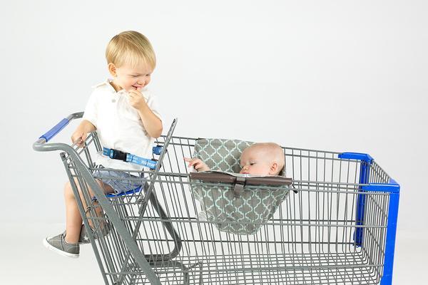 binxy-baby-shopping-cart-hammock-grey-and-aqua-quatrefoil